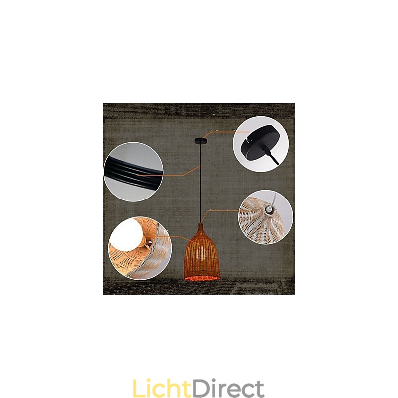 Rotan kroonluchter kroonluchter kroonluchter creatieve retro rotan lamp