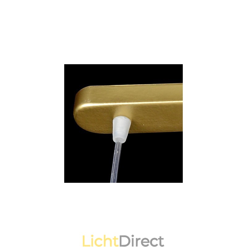 Bronzen hanglamp drie lampen moiré glas Europees klassiek