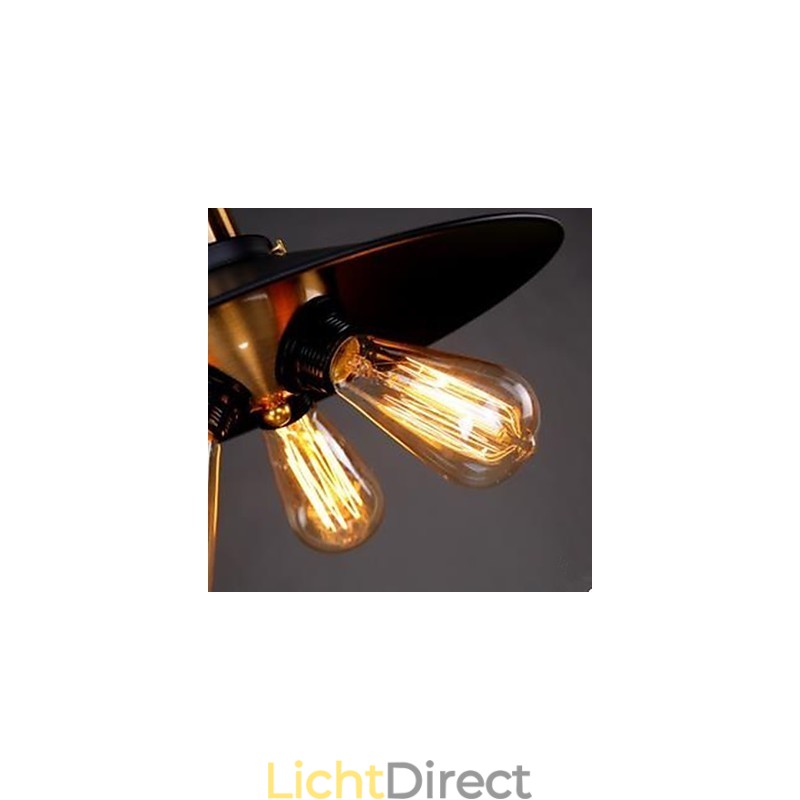 Koperen kop driehoek hanglamp