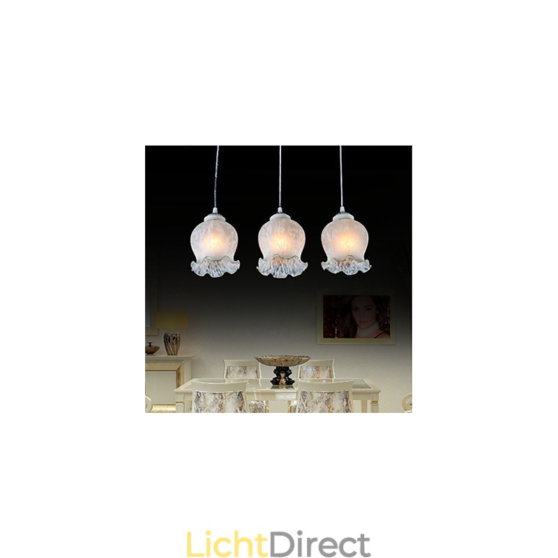 Hanglamp Wit Drie Lampen Europees Retro Klassiek