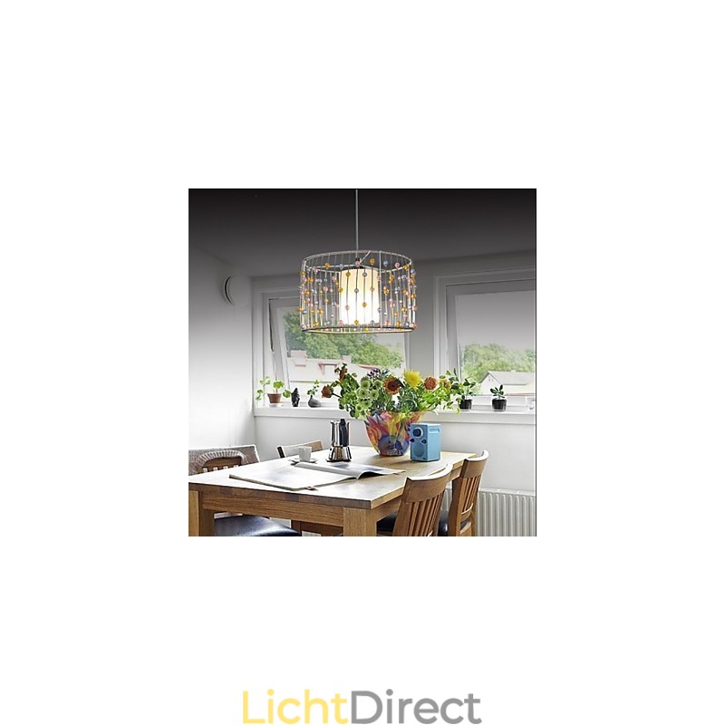 De enkele kop van de lamp bestaat uit een cilindrische kraal.
