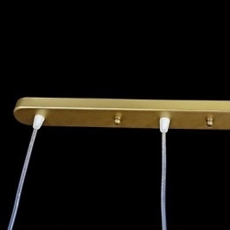 Bronzen hanglamp met drie lampen, patroon, glazen kap, Europees, retro, klassiek
