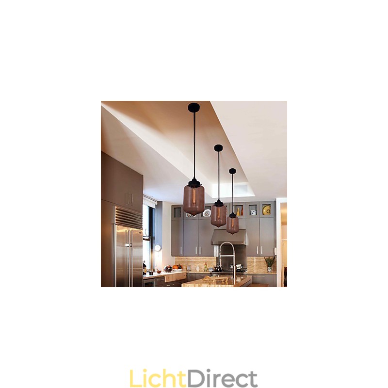 70W moderne glazen hanglamp in transparant flesontwerp