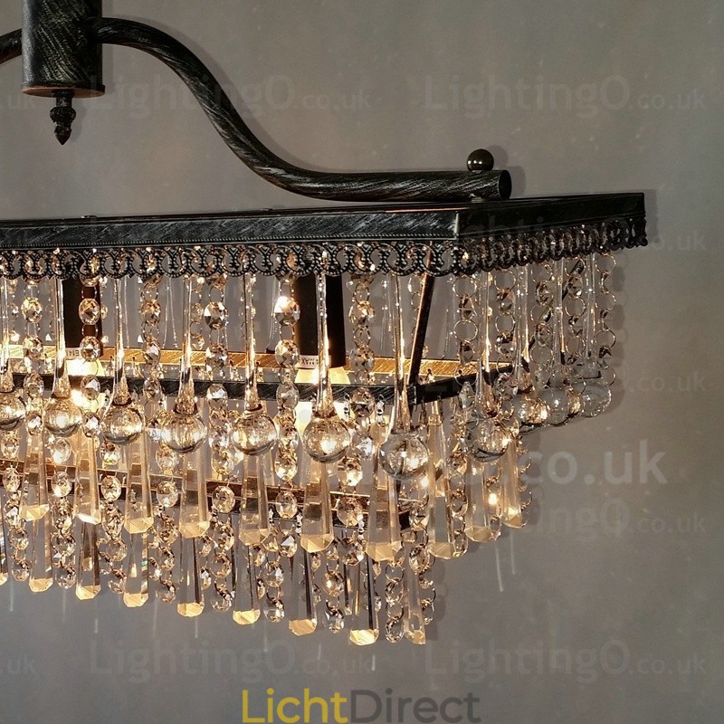 3-laags rechthoekige traditionele klassieke kristallen metalen kroonluchter voor