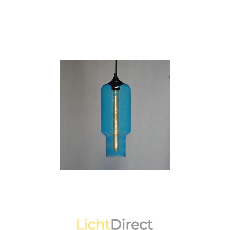 Moderne glazen hanglamp in bruin bubbeldesign