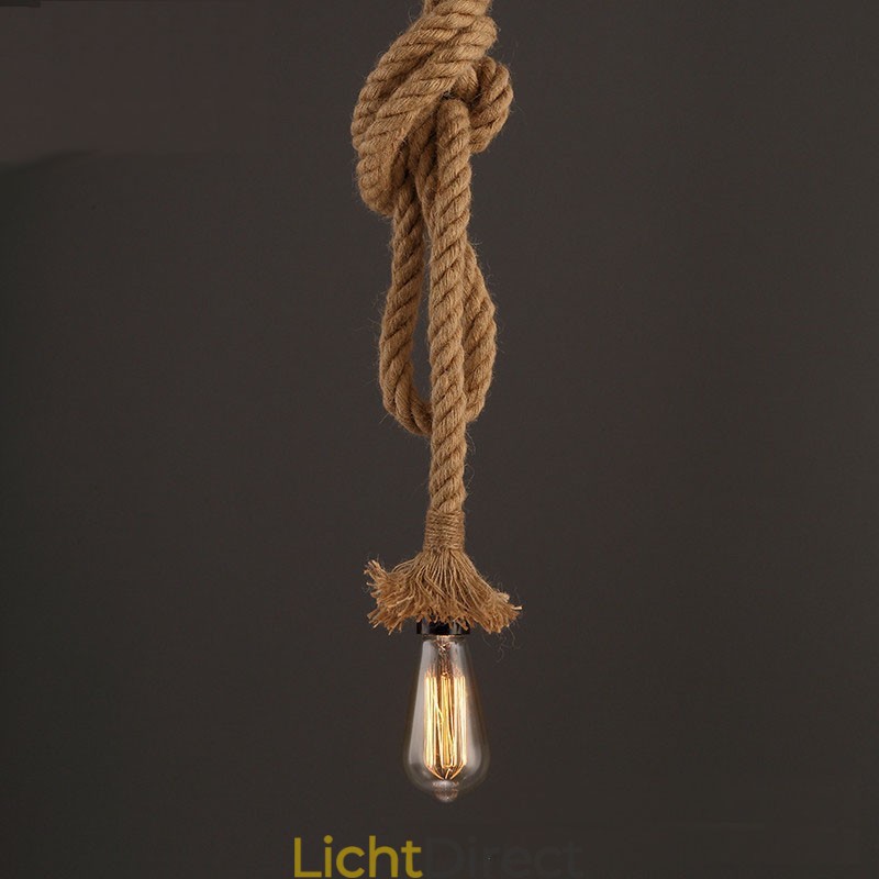 1 licht DIY kunst henneptouw licht creatieve henneptouw kroonluchter lang 100cm Stuur 1 lamp