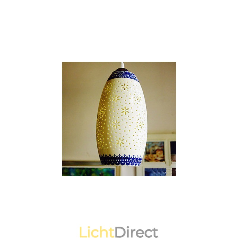 Retro Keramische lamp lamp Trappen Blauwe Enkele Kop Kroonluchter Creatief