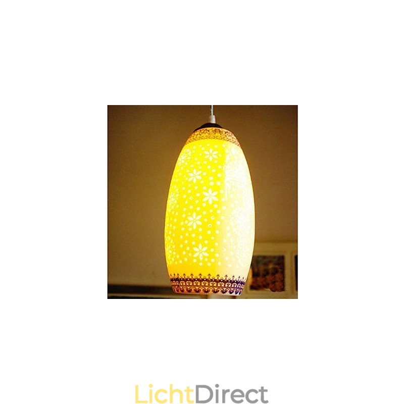 Retro Keramische lamp lamp Trappen Blauwe Enkele Kop Kroonluchter Creatief