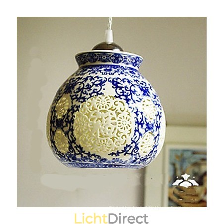 Retro Keramische lamp lamp Trappen Blauwe Enkele Kop Kroonluchter Creatief Retro Keramische lamp lamp Trappen Blauwe Enkele Kop Kroonluchter Creatief