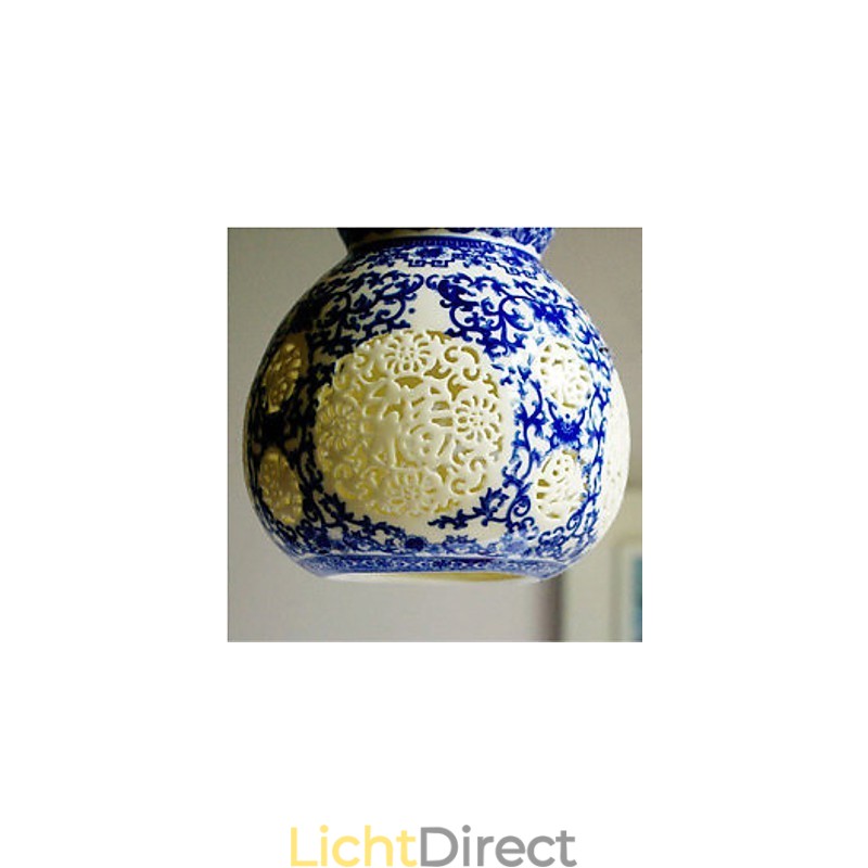 Retro Keramische lamp lamp Trappen Blauwe Enkele Kop Kroonluchter Creatief