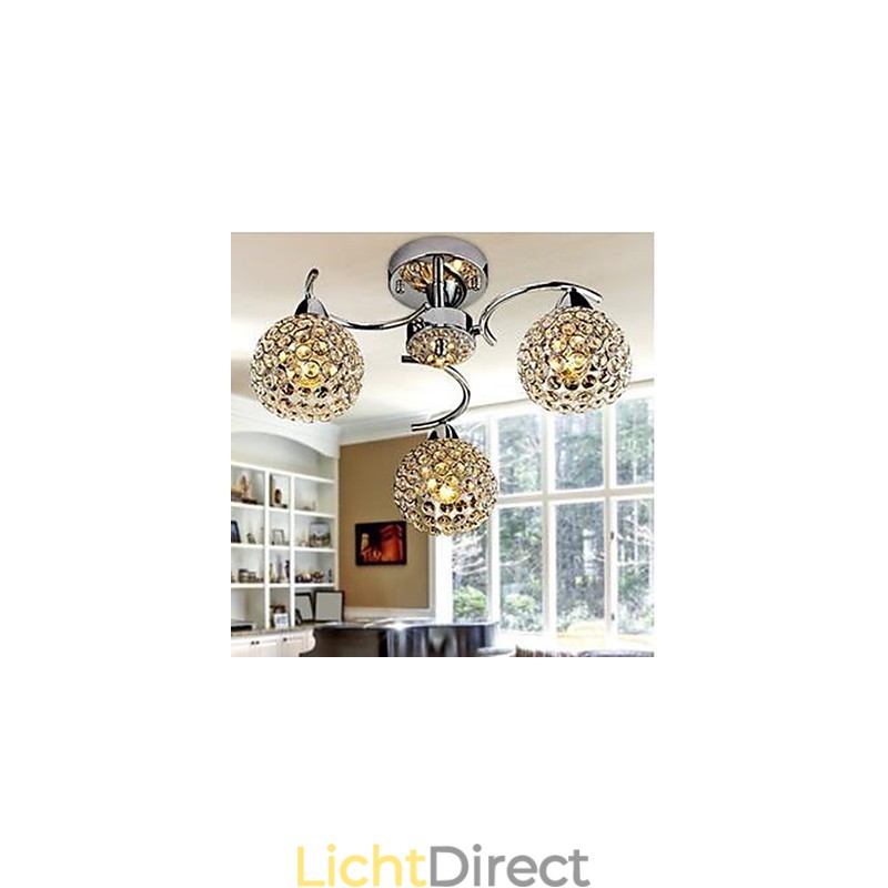 Koepellicht van moderne kristalabsorberende koepellichtmaaltijden kroonluchter hanglamp zittend
