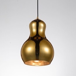 Kalebasvormige hanglamp 1 licht Moderne eenvoud Gouden chroom Roségoud Amber Rookgrijs Glas en koolstofstaal