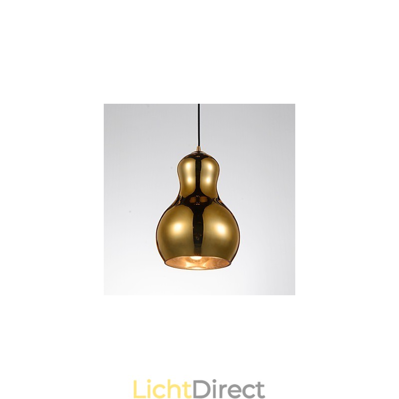 Kalebasvormige hanglamp 1 licht Moderne eenvoud Gouden chroom Roségoud Amber Rookgrijs Glas en koolstofstaal