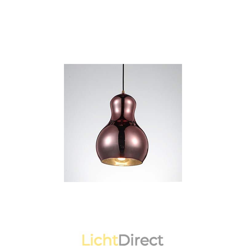 Kalebasvormige hanglamp 1 licht Moderne eenvoud Gouden chroom Roségoud Amber Rookgrijs Glas en koolstofstaal