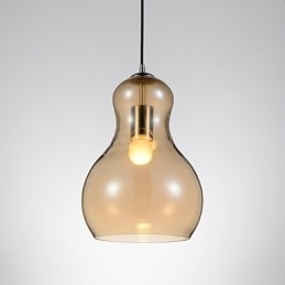 Kalebasvormige hanglamp 1 licht Moderne eenvoud Gouden chroom Roségoud Amber Rookgrijs Glas en koolstofstaal