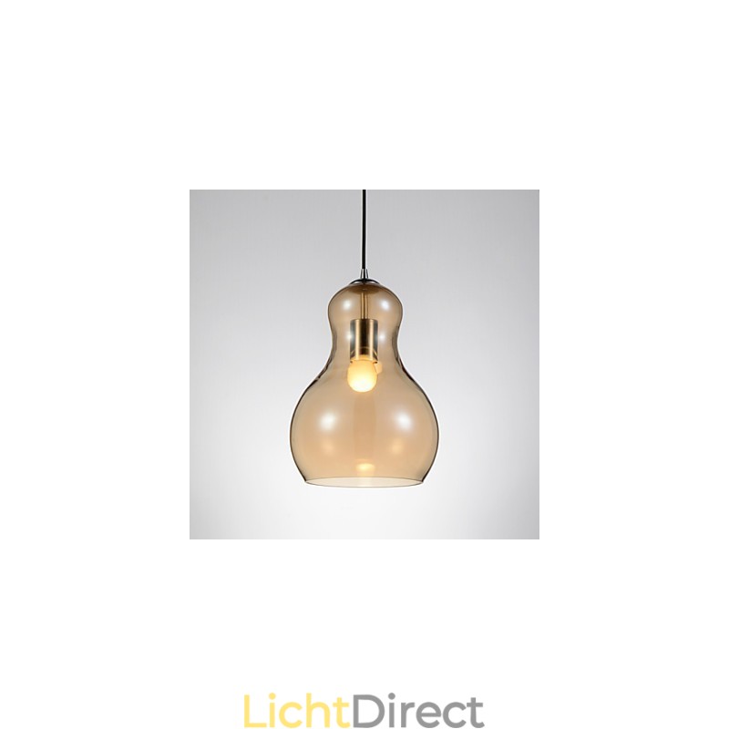 Kalebasvormige hanglamp 1 licht Moderne eenvoud Gouden chroom Roségoud Amber Rookgrijs Glas en koolstofstaal