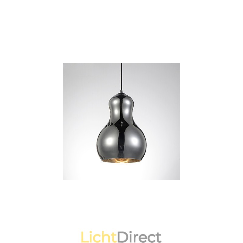 Kalebasvormige hanglamp 1 licht Moderne eenvoud Gouden chroom Roségoud Amber Rookgrijs Glas en koolstofstaal