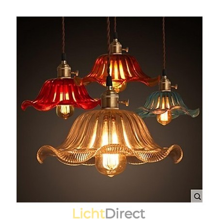 De koperen kap Retro Old Shanghai bloemen glazen kroonluchter