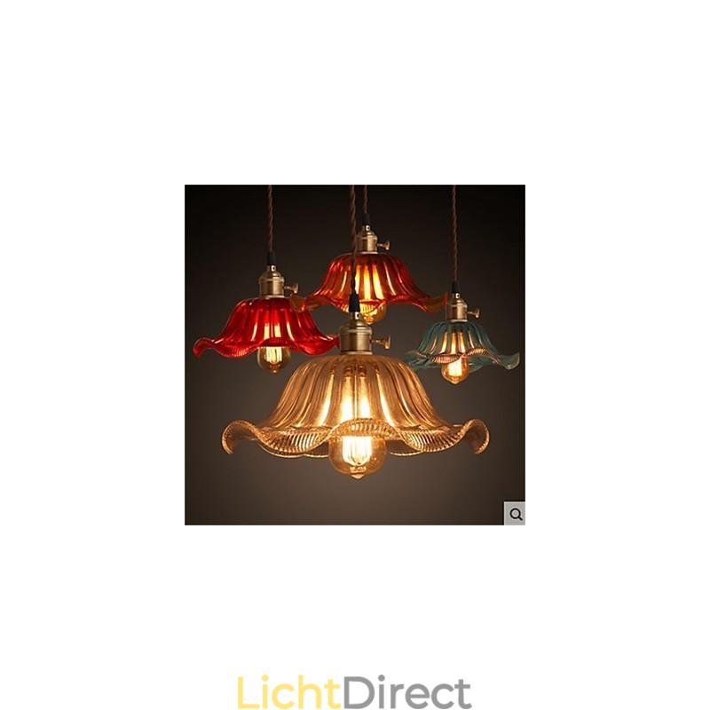 De koperen kap Retro Old Shanghai bloemen glazen kroonluchter