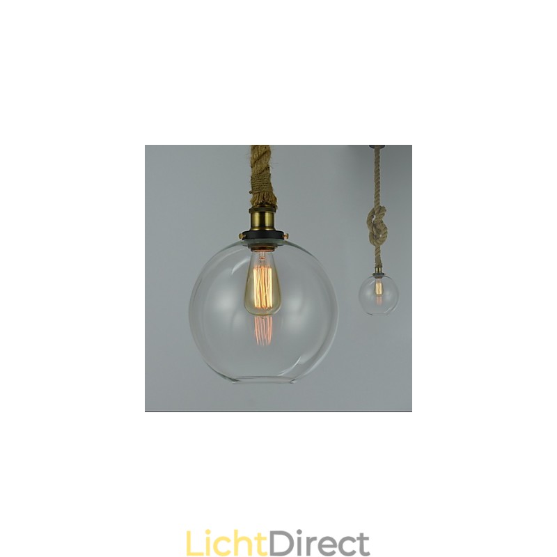 Amerikaanse Land Vintage Industriële Creatieve Glazen Kroonluchter Enkele Kop Touw