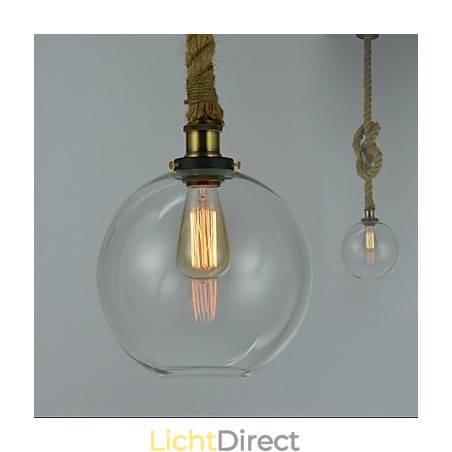 Amerikaanse Land Vintage Industriële Creatieve Glazen Kroonluchter Enkele Kop Touw