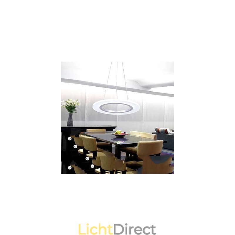 Hanglamp Ronde Plafondkroonluchter Melkachtig Acryl Plafondlampen met Enkele Ring
