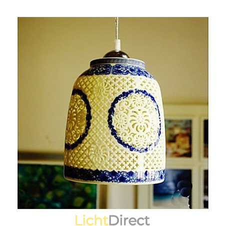 Retro Keramische lamp lamp Trappen Blauwe Enkele Kop Kroonluchter Creatief Retro Keramische lamp lamp Trappen Blauwe Enkele Kop Kroonluchter Creatief