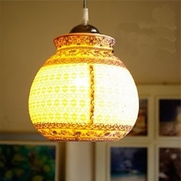 Retro Keramische lamp lamp Trappen Blauwe Enkele Kop Kroonluchter Creatief