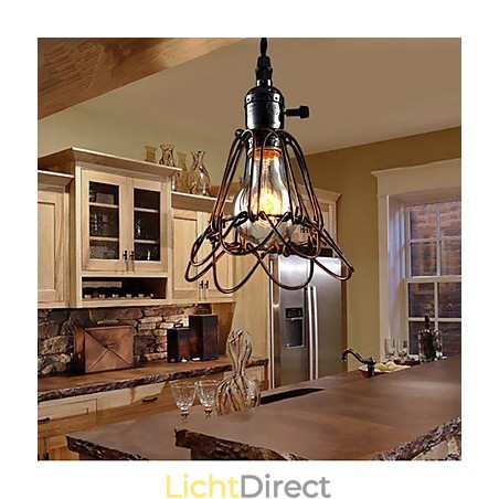 Amerikaanse Landelijke Industriële Windlamp Retro Kleine Kroonluchter IJzeren Kooi