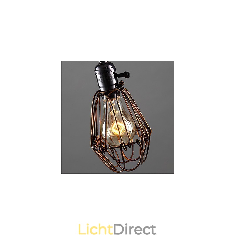 Amerikaanse Landelijke Industriële Windlamp Retro Kleine Kroonluchter IJzeren Kooi
