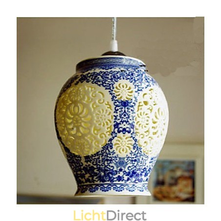 Retro Keramische lamp lamp Trappen Blauwe Enkele Kop Kroonluchter Creatief Retro Keramische lamp lamp Trappen Blauwe Enkele Kop Kroonluchter Creatief