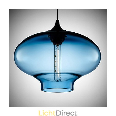 1-lichts moderne glazen witte en blauwe transparante hanglamp 1-lichts moderne glazen witte en blauwe transparante hanglamp