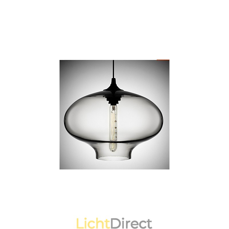 1-lichts moderne glazen witte en blauwe transparante hanglamp