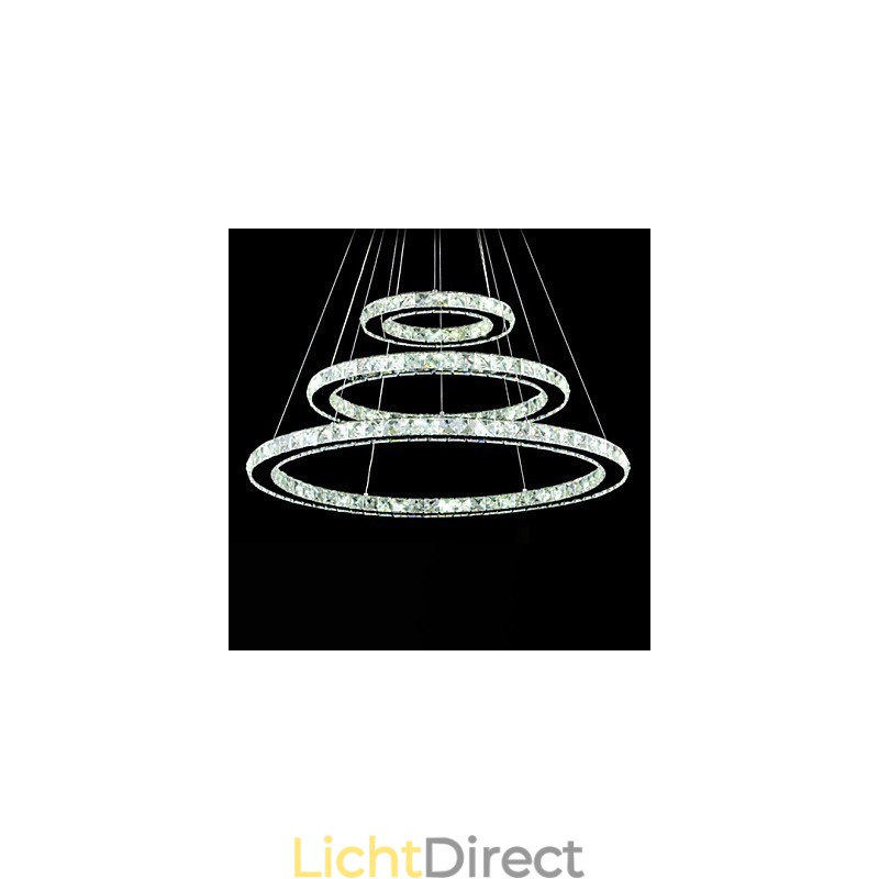 Dimbare kristallen hanglamp moderne ronde kroonluchter verlichting lampen koel wit ronde plafondlampen armaturen met afstandsbediening
