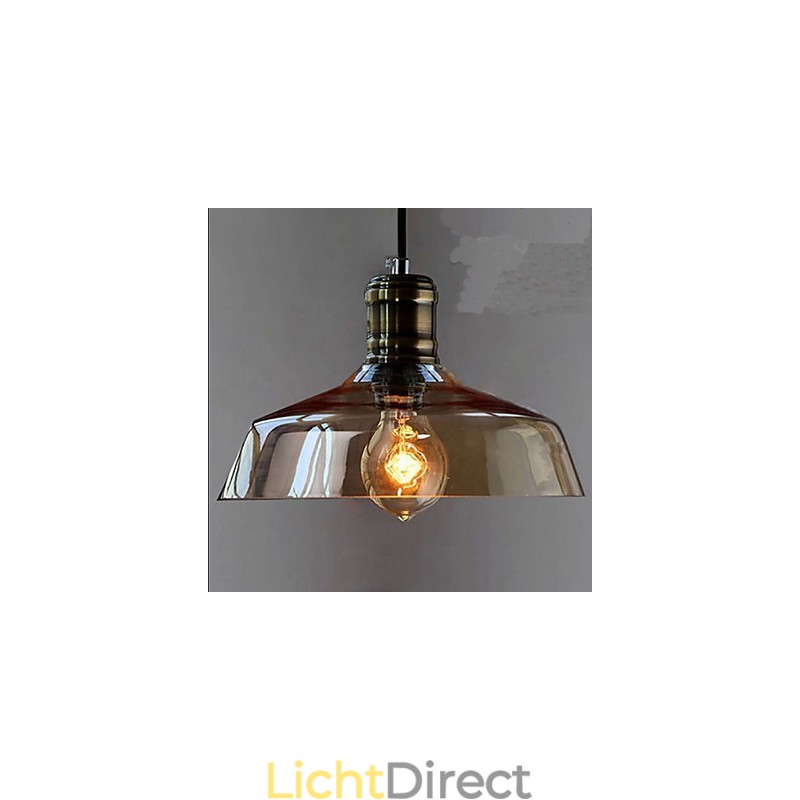 Eenvoudige retro industriële glazen hanglamp