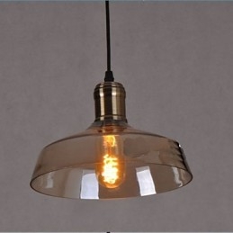 Eenvoudige retro industriële glazen hanglamp