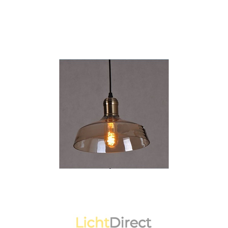 Eenvoudige retro industriële glazen hanglamp