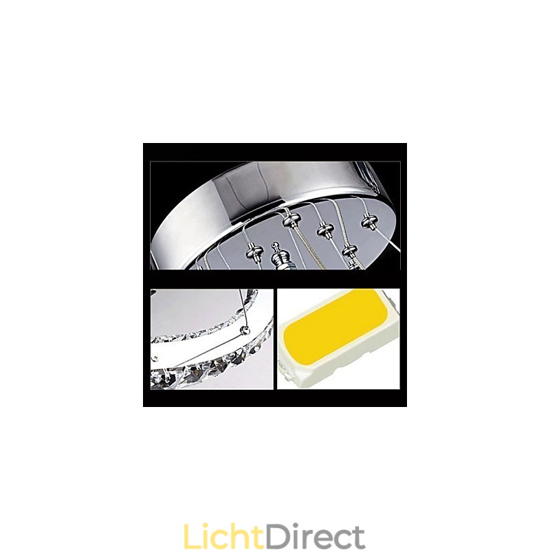 Dimbare kristallen hanglamp moderne ronde kroonluchter verlichting lampen koel wit ronde plafondlampen armaturen met afstandsbediening