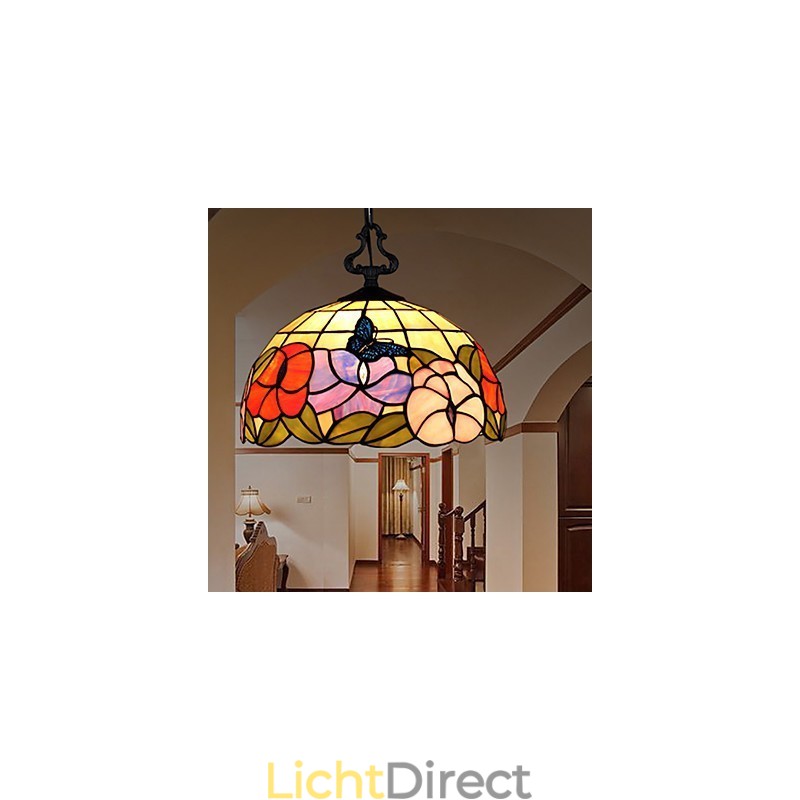 Landelijke creatieve kunsten Glas-in-lood kroonluchter Herstel van oude manieren Lamp Licht