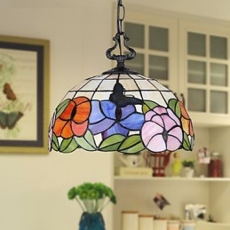 Landelijke creatieve kunsten Glas-in-lood kroonluchter Herstel van oude manieren Lamp Licht