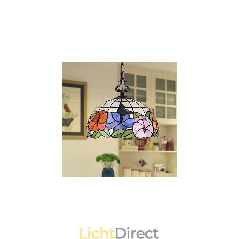 Landelijke creatieve kunsten Glas-in-lood kroonluchter Herstel van oude manieren Lamp Licht