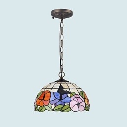 Landelijke creatieve kunsten Glas-in-lood kroonluchter Herstel van oude manieren Lamp Licht