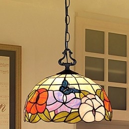 Landelijke creatieve kunsten Glas-in-lood kroonluchter Herstel van oude manieren Lamp Licht