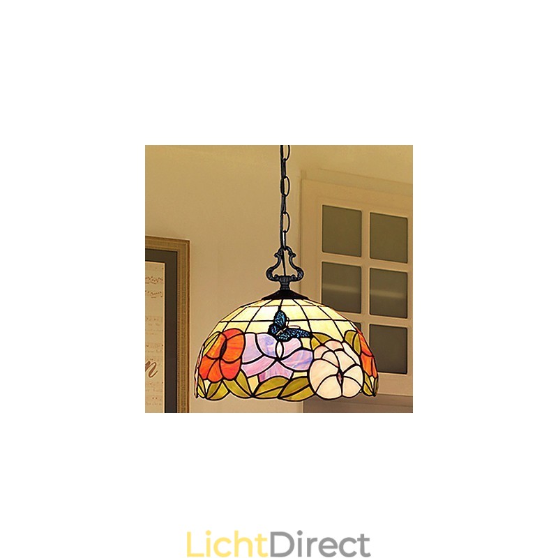 Landelijke creatieve kunsten Glas-in-lood kroonluchter Herstel van oude manieren Lamp Licht