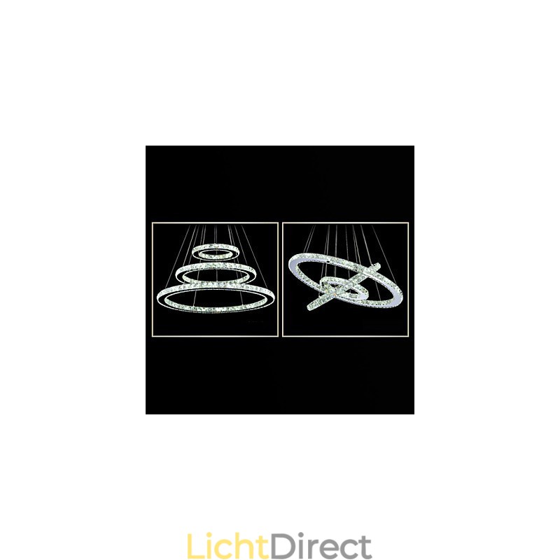 Dimbare kristallen hanglamp moderne ronde kroonluchter verlichting lampen koel wit ronde plafondlampen armaturen met afstandsbediening