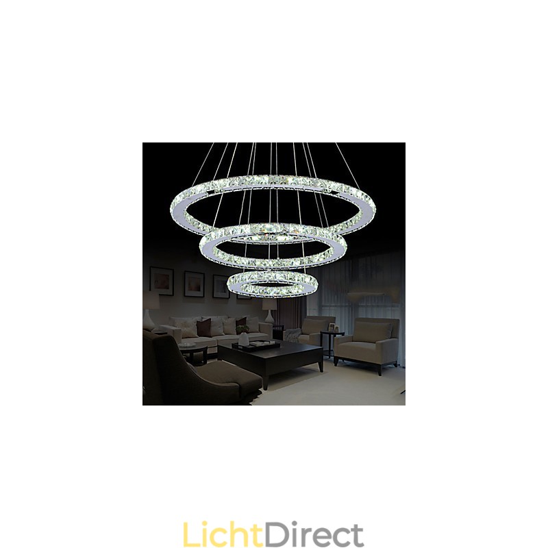 Dimbare kristallen hanglamp moderne ronde kroonluchter verlichting lampen koel wit ronde plafondlampen armaturen met afstandsbediening