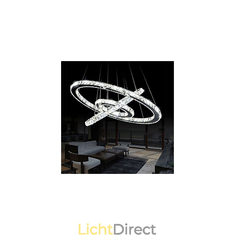 Dimbare kristallen hanglamp moderne ronde kroonluchter verlichting lampen koel wit ronde plafondlampen armaturen met afstandsbediening