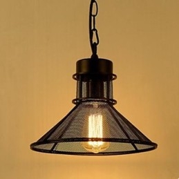 Amerikaans Café Terras Mode Zwarte Paraplu Raster Hanglamp