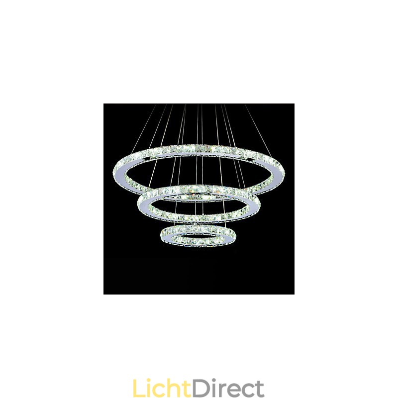 Dimbare kristallen hanglamp moderne ronde kroonluchter verlichting lampen koel wit ronde plafondlampen armaturen met afstandsbediening