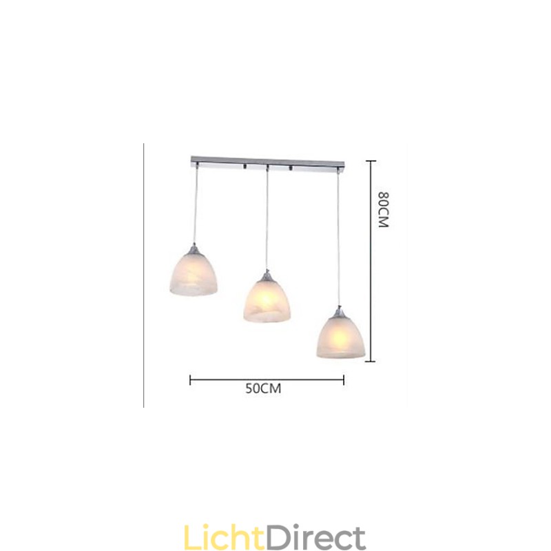 Moderne wijnbeker langwerpige hanglamp met drie lampen